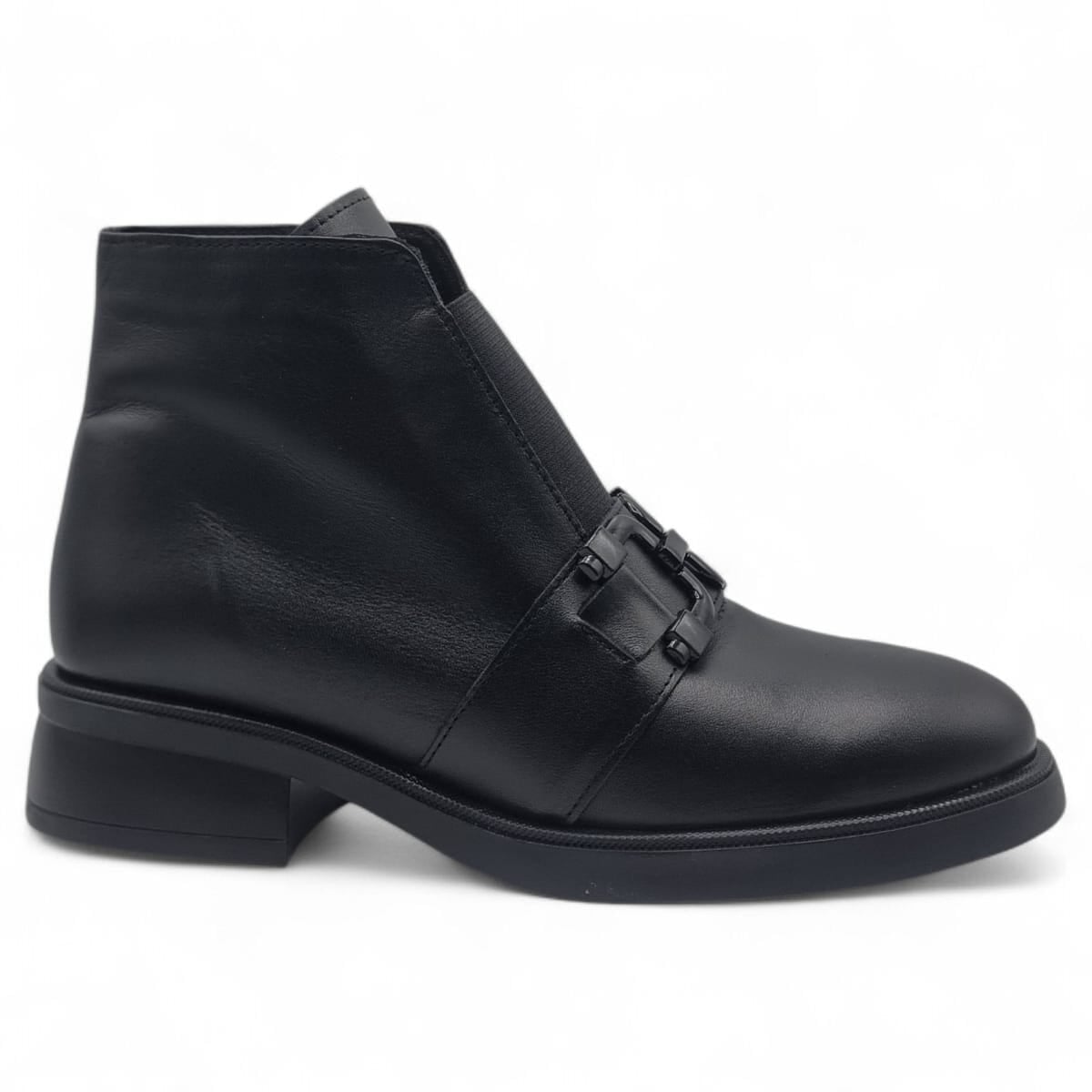 Ghete Damă Casual Din Piele Naturală Neagră 30401