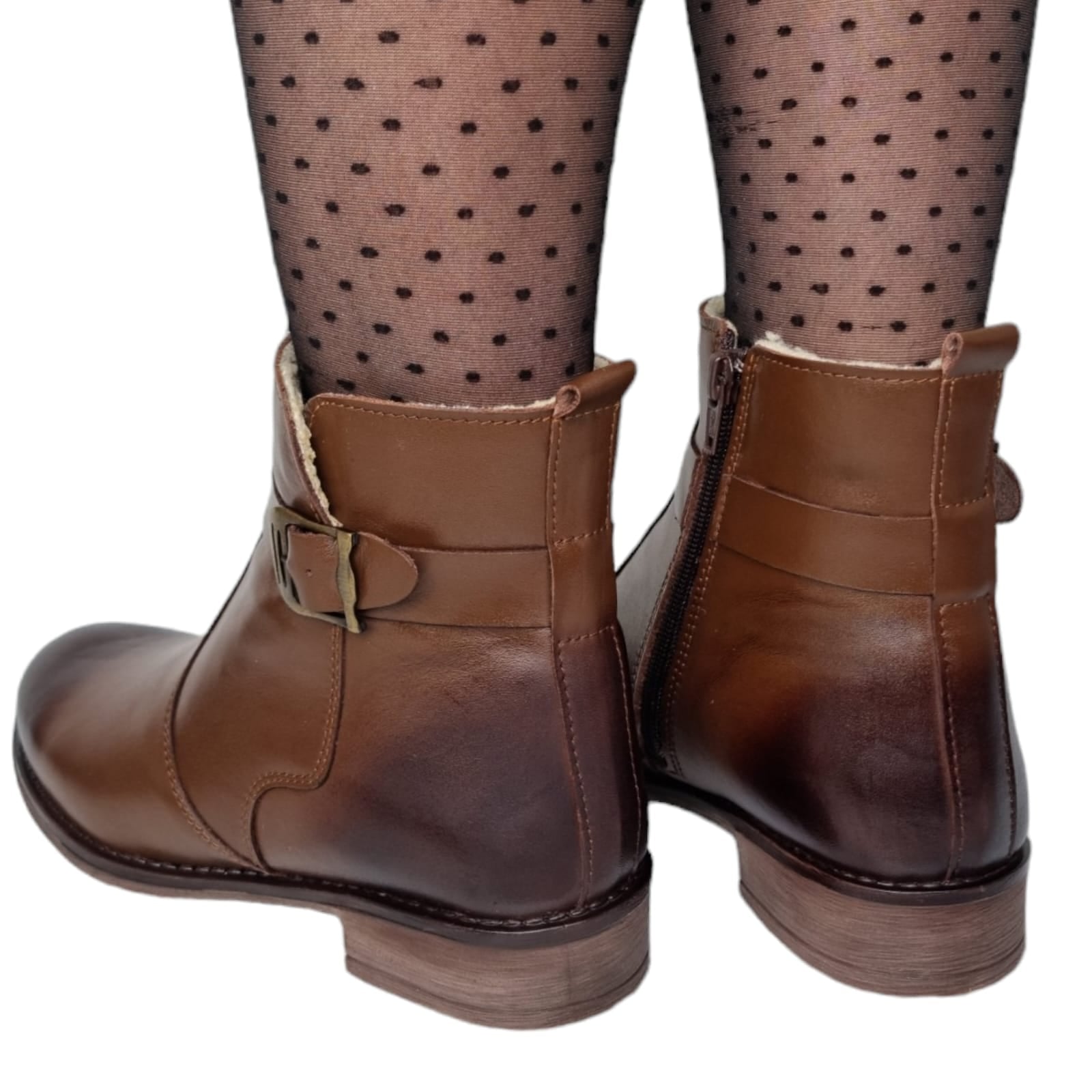 Ghete Damă Casual Din Piele Naturală Maro 30197