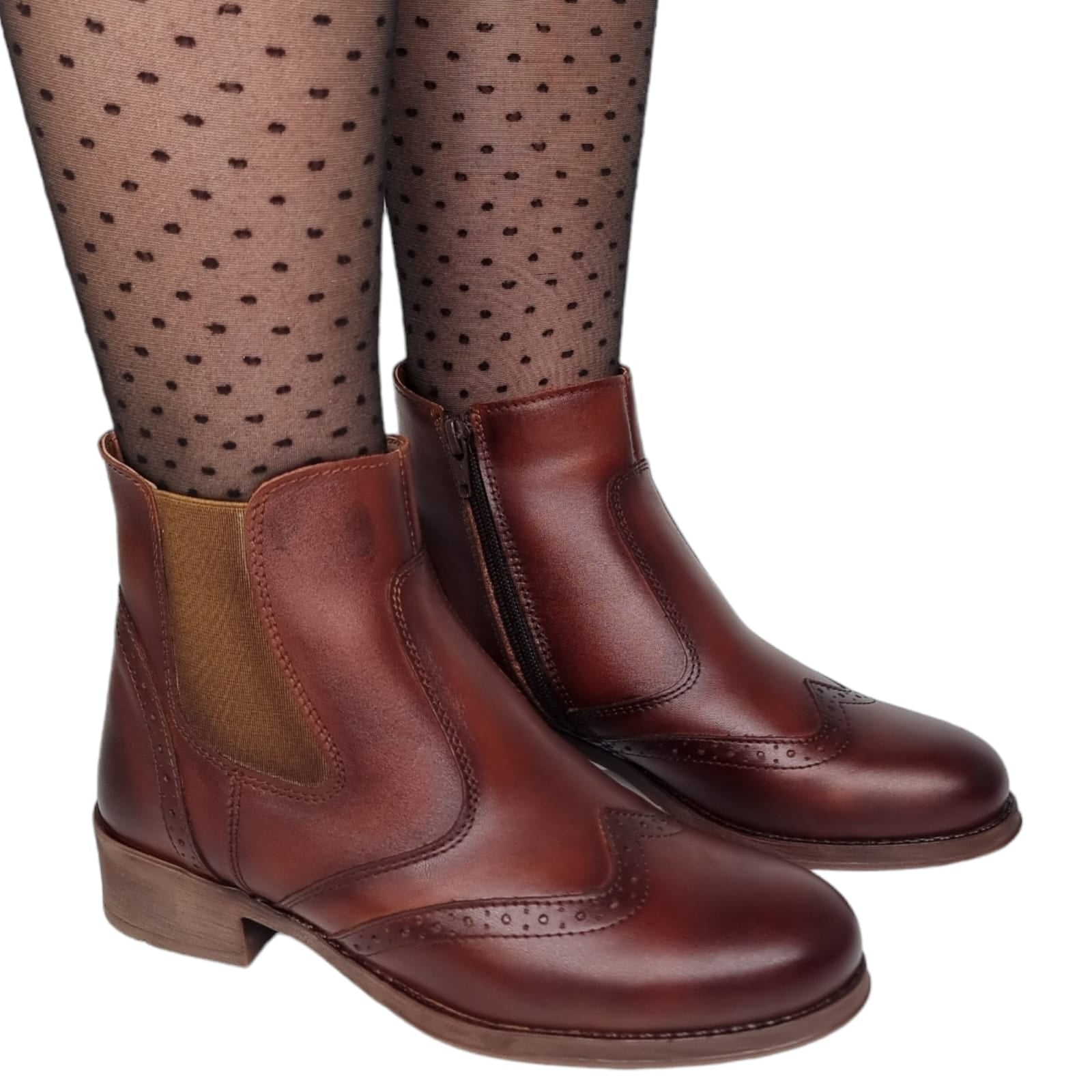 Ghete Damă Casual Din Piele Naturală Maro 30234