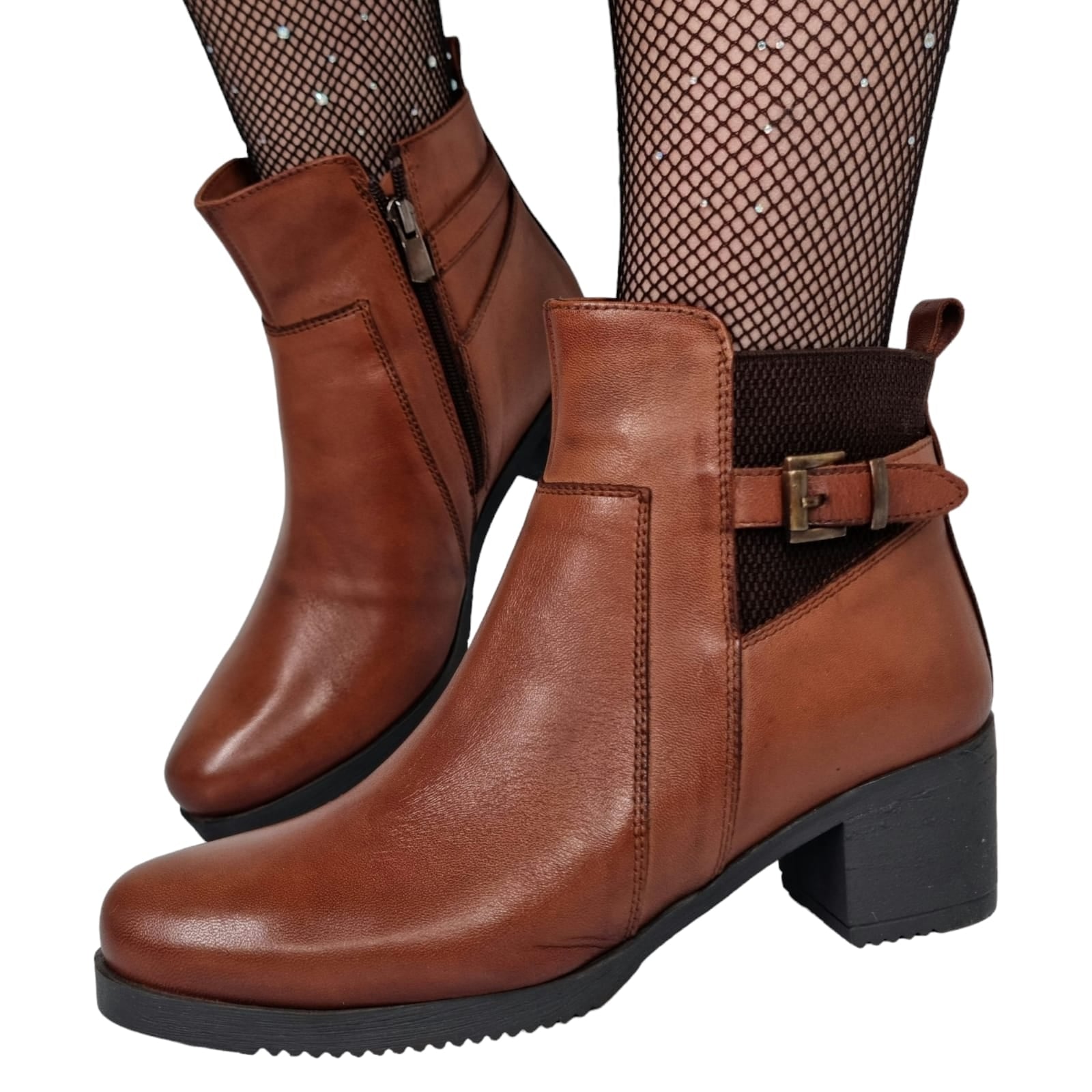 Ghete Damă Casual Din Piele Naturală Maro 30209