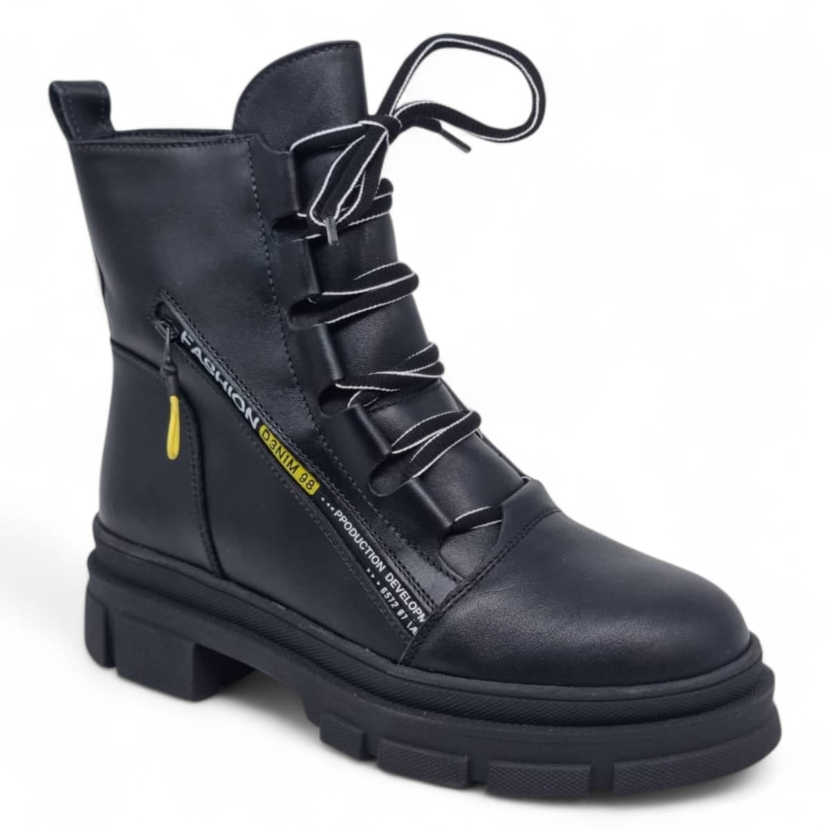 Ghete Damă Casual Din Piele Naturală Neagră 30355