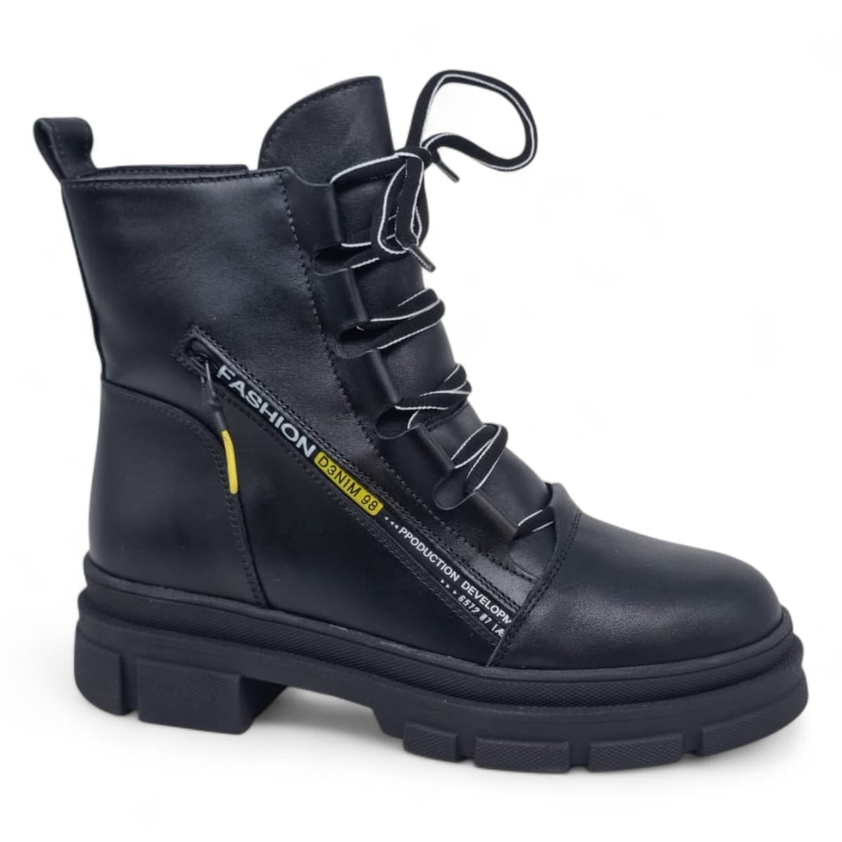 Ghete Damă Casual Din Piele Naturală Neagră 30355