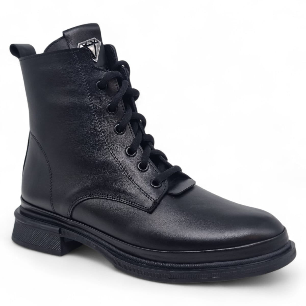 Ghete Damă Casual Din Piele Naturală Neagră 30385