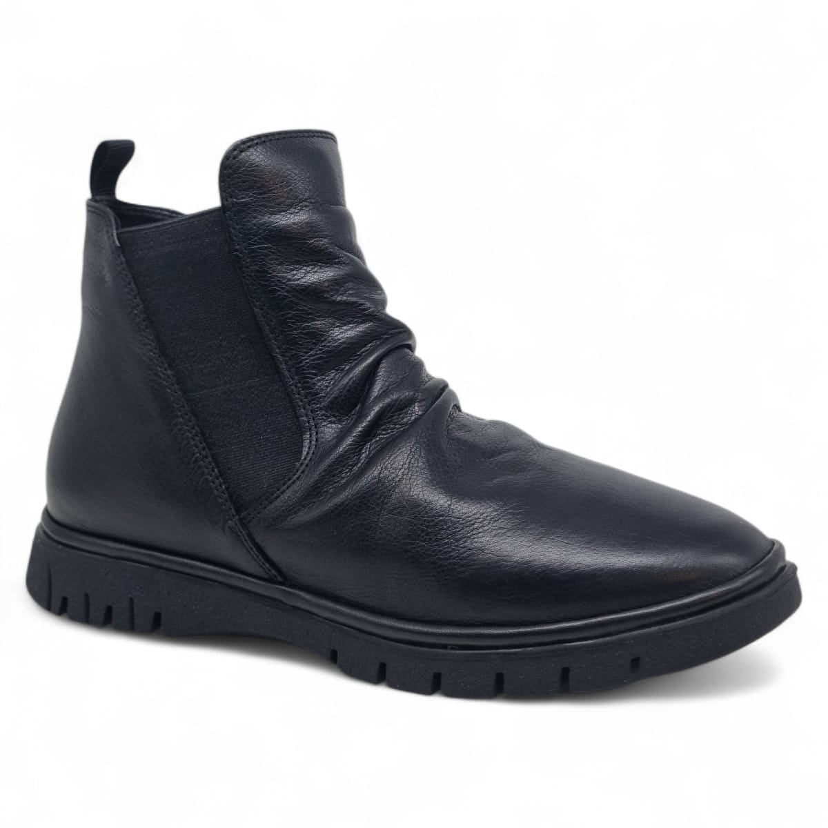 Ghete Damă Casual Din Piele Naturală Neagră 30405