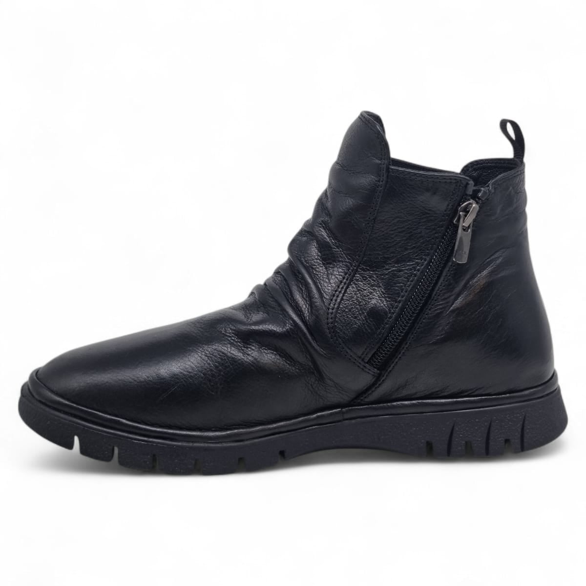 Ghete Damă Casual Din Piele Naturală Neagră 30405