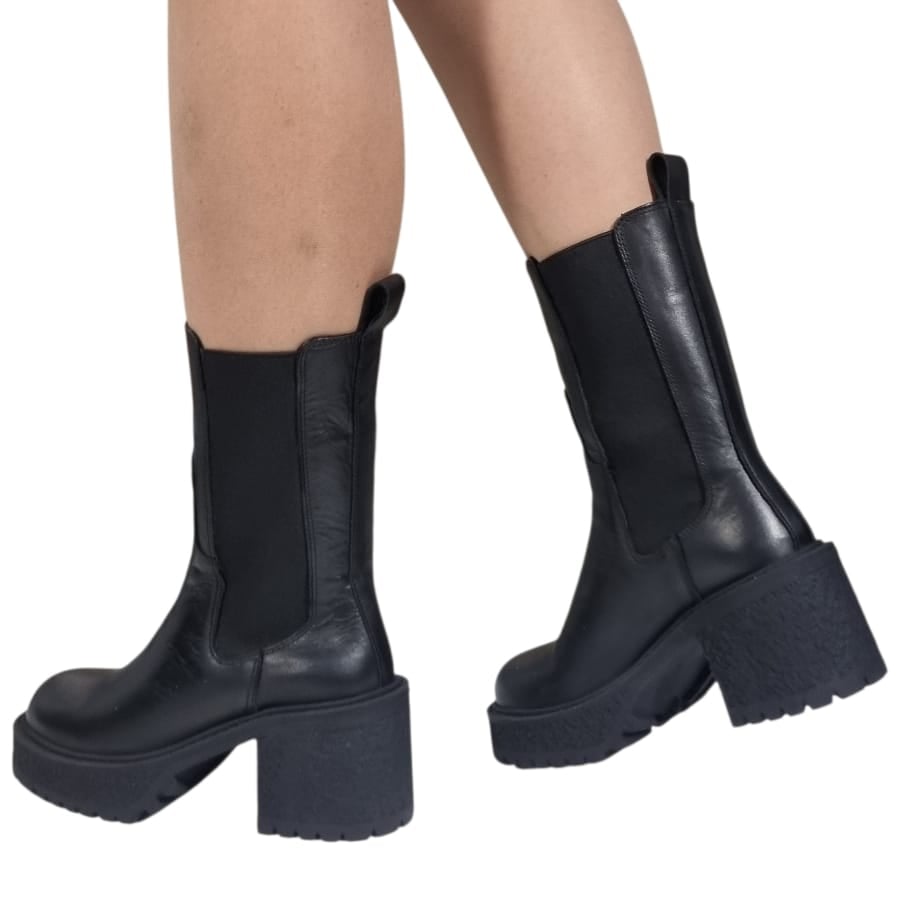 Ghete Damă Casual Din Piele Naturală Neagră 30408