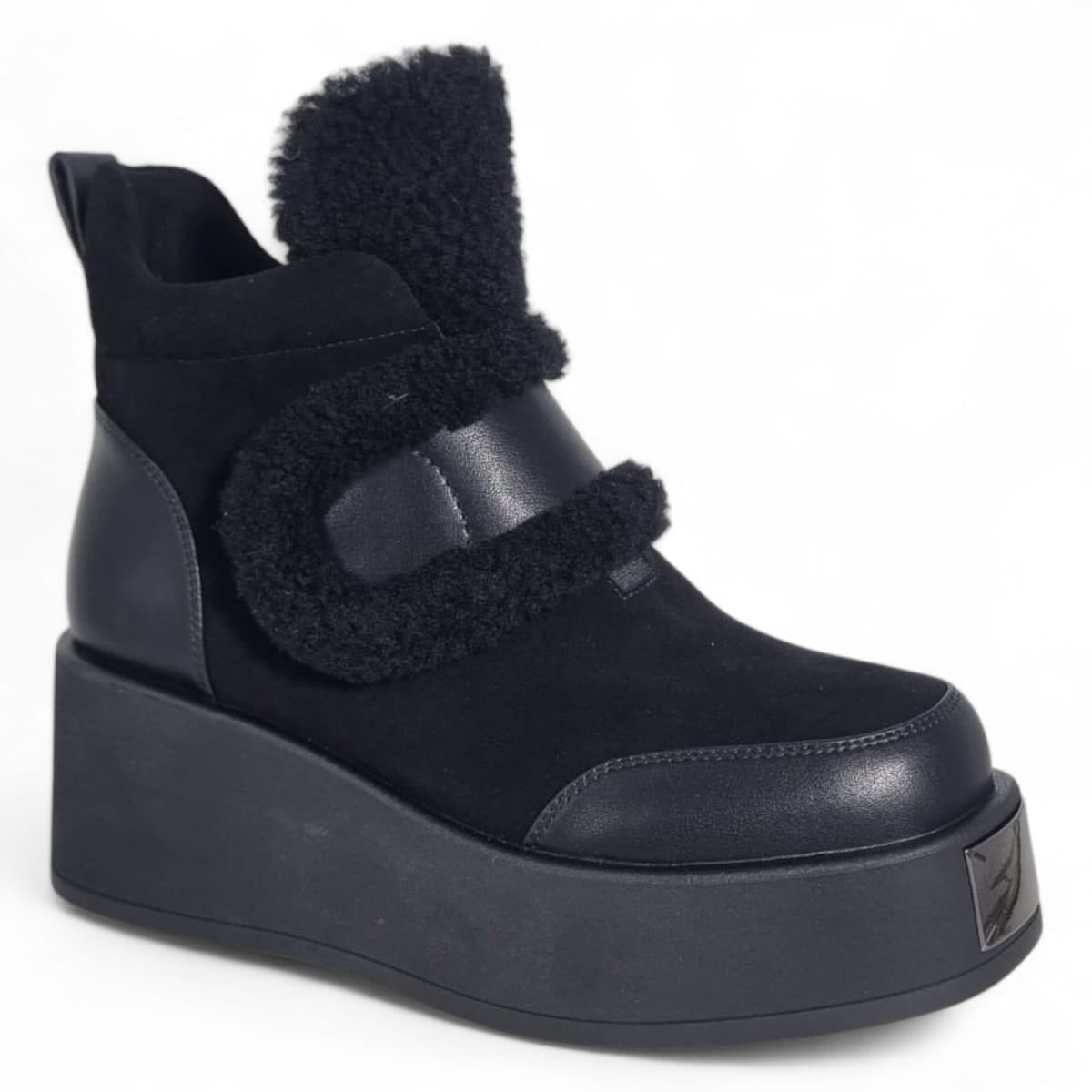 Ghete Damă Casual Din Piele Naturală NEGRU VEL 30409