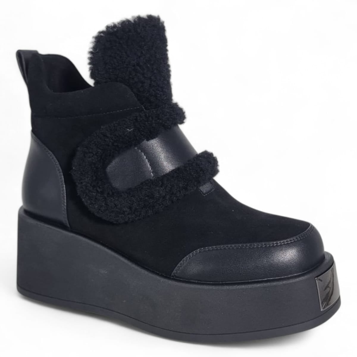 Ghete Damă Casual Din Piele Naturală NEGRU VEL 30409