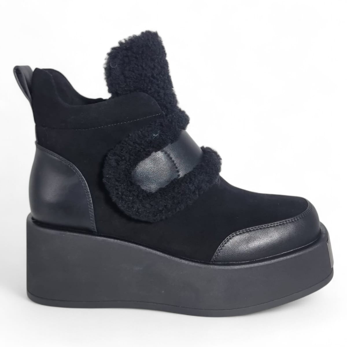 Ghete Damă Casual Din Piele Naturală NEGRU VEL 30409