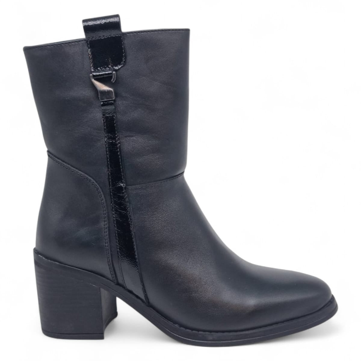 Ghete Damă Casual Din Piele Naturală Neagră 30410