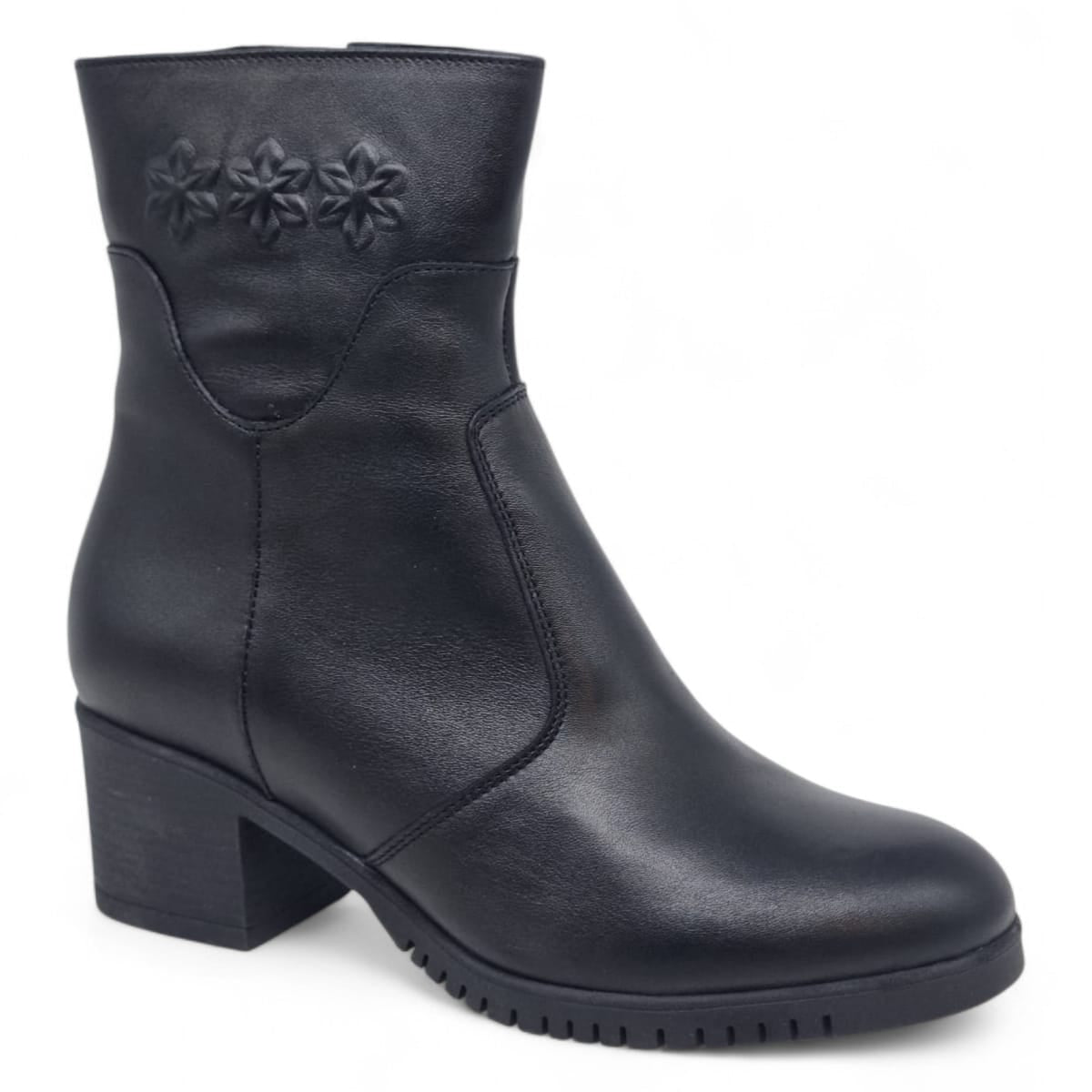 Ghete Damă Casual Din Piele Naturală Neagră 30411