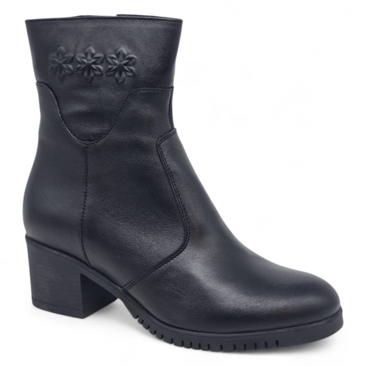 Ghete Damă Casual Din Piele Naturală Neagră 30411