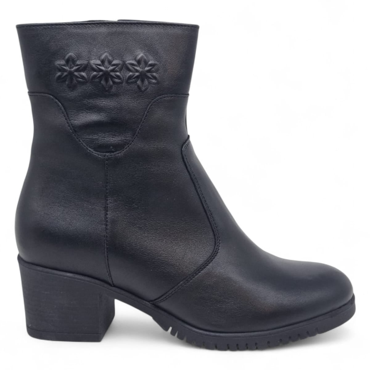 Ghete Damă Casual Din Piele Naturală Neagră 30411