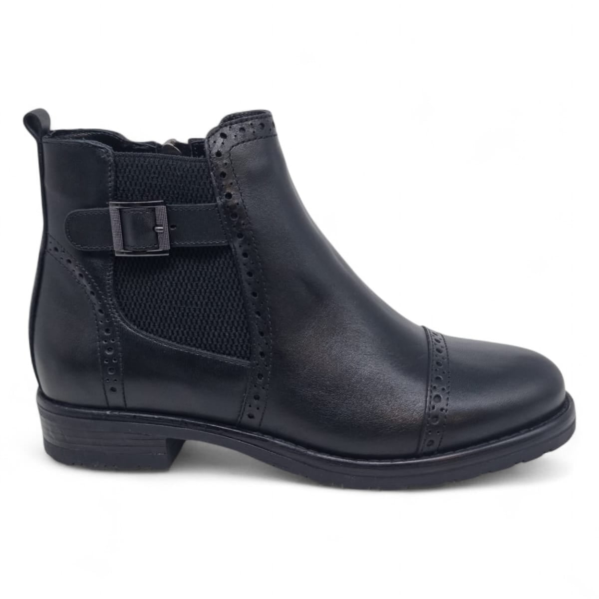 Ghete Damă Casual Din Piele Naturală Neagră 30412