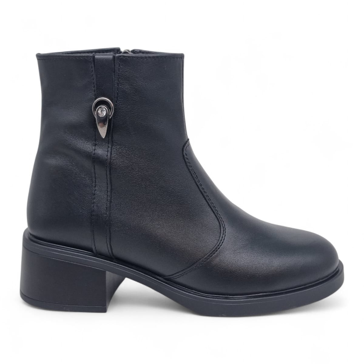 Ghete Damă Casual Din Piele Naturală Neagră 30418