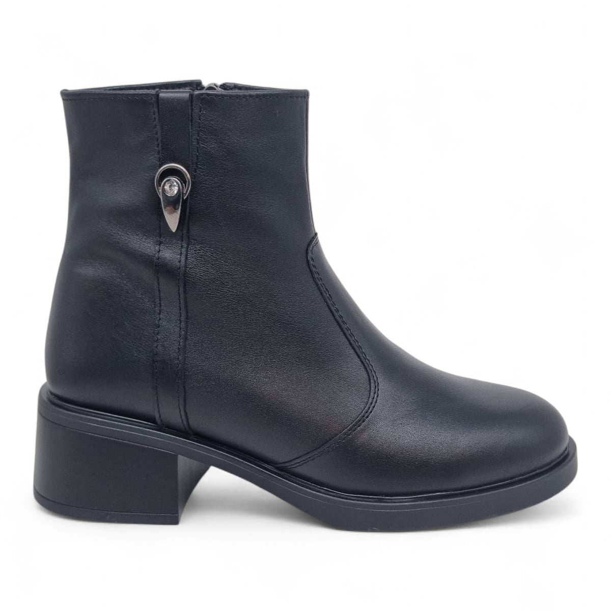 Ghete Damă Casual Din Piele Naturală Neagră 30418