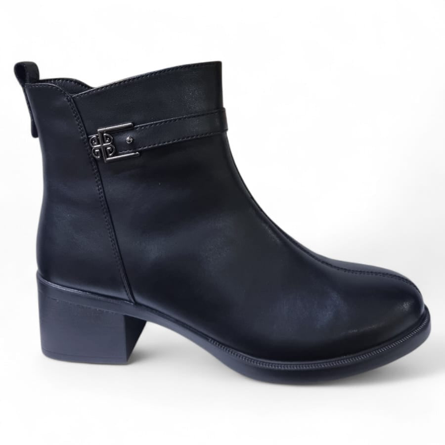 Ghete Damă Casual Din Piele Naturală Neagră 30421