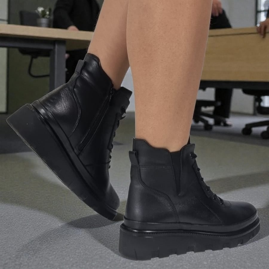 Ghete Damă Casual Din Piele Naturală Neagră 30423