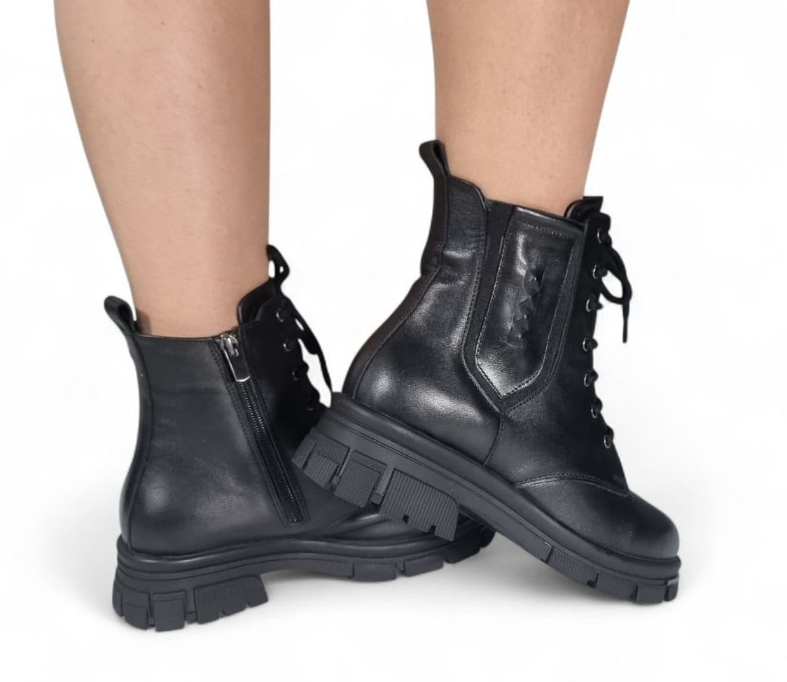Ghete Damă Casual Din Piele Naturală Neagră 30424
