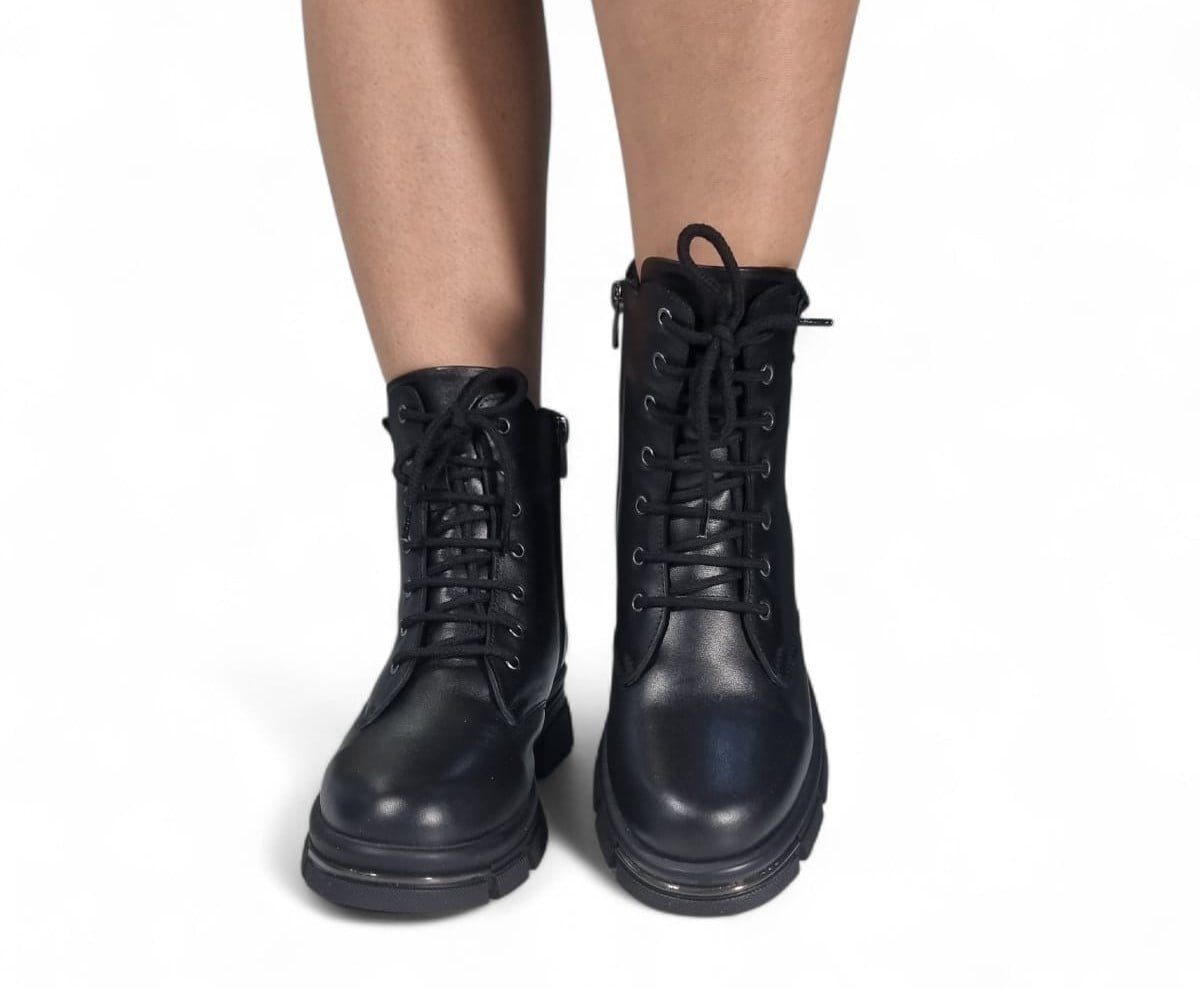 Ghete Damă Casual Din Piele Naturală Neagră 30424
