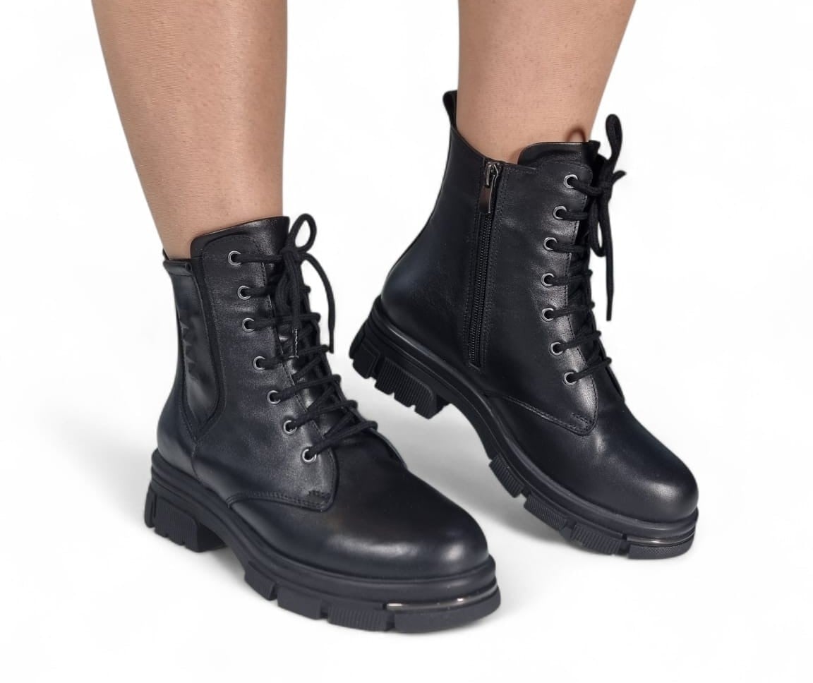 Ghete Damă Casual Din Piele Naturală Neagră 30424