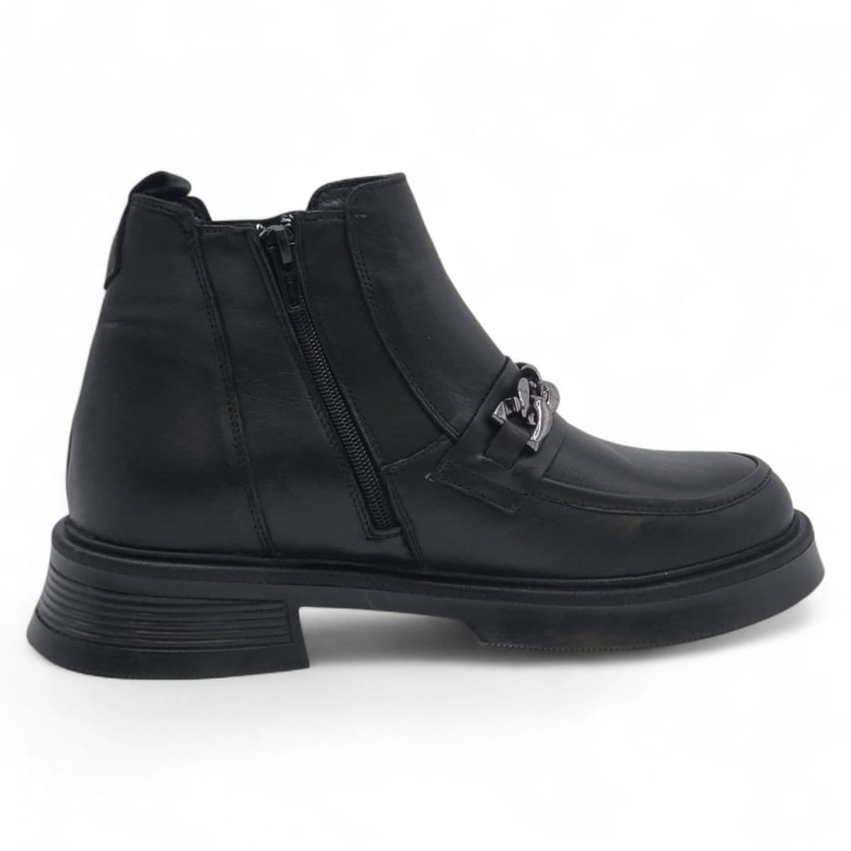 Ghete Damă Casual Din Piele Naturală Neagră 30428
