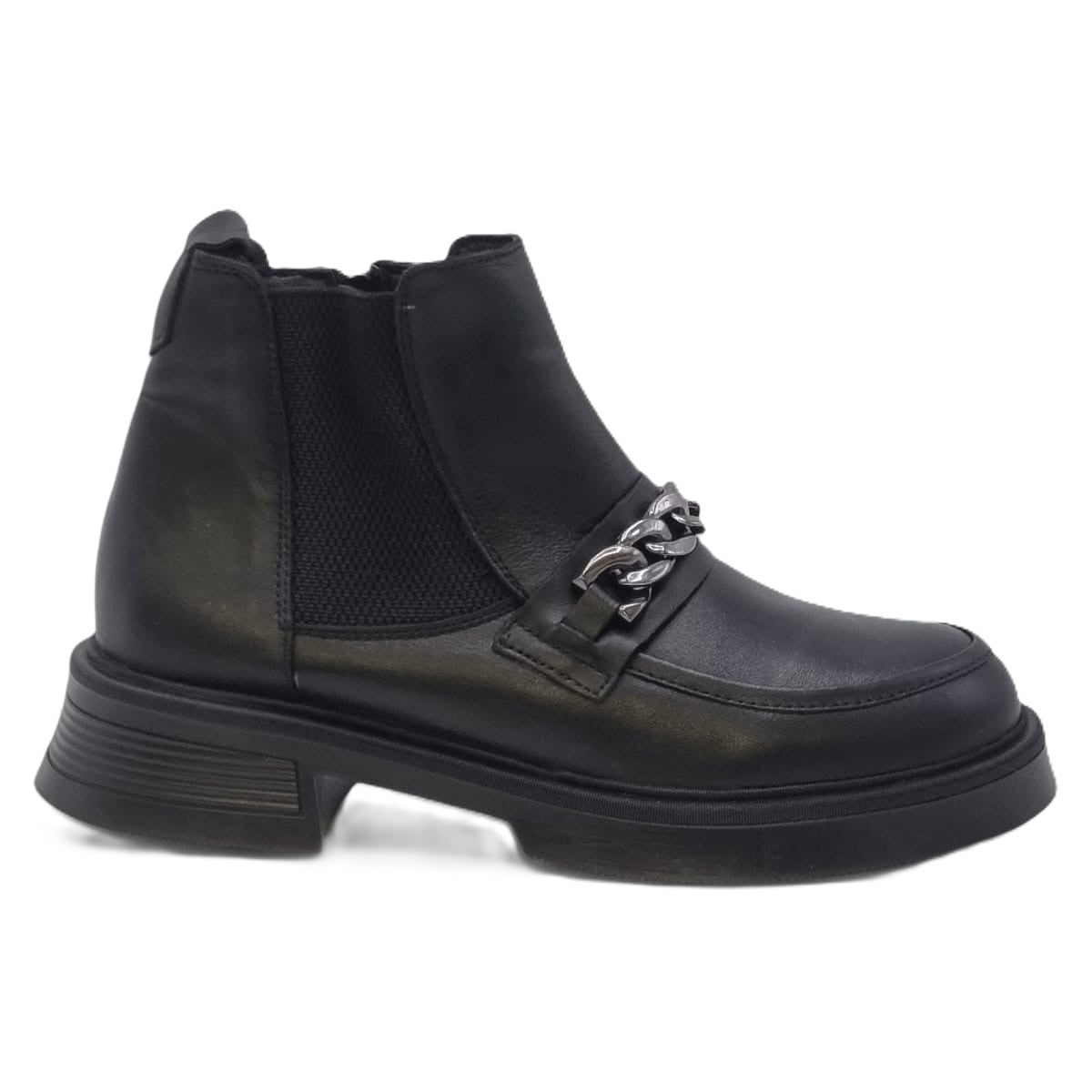 Ghete Damă Casual Din Piele Naturală Neagră 30428