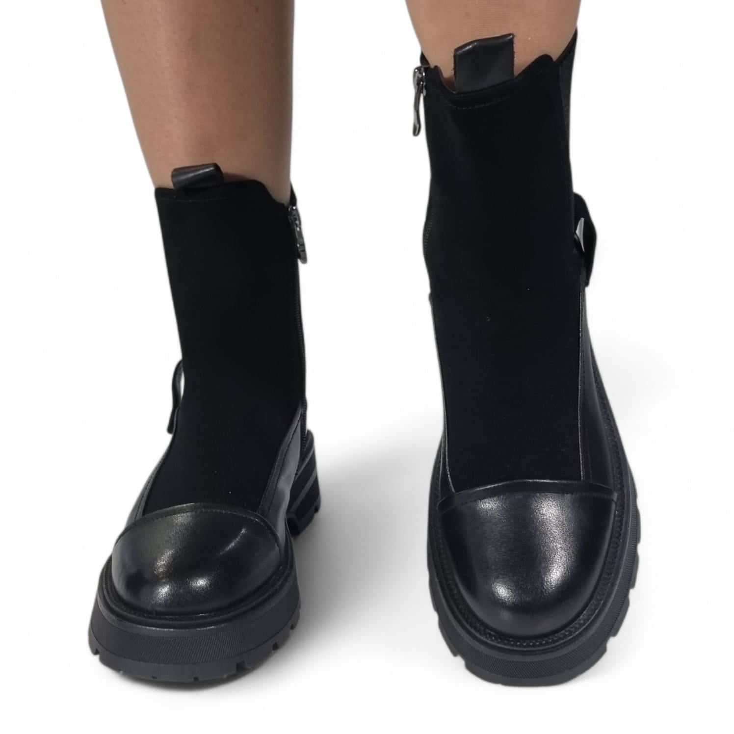 Ghete Damă Casual Din Piele Naturală Neagră 30439