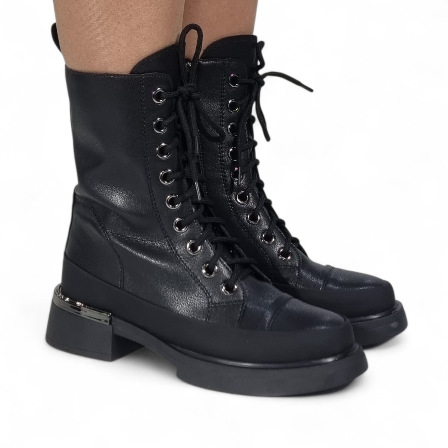 Ghete Damă Casual Din Piele Naturală Neagră 30440