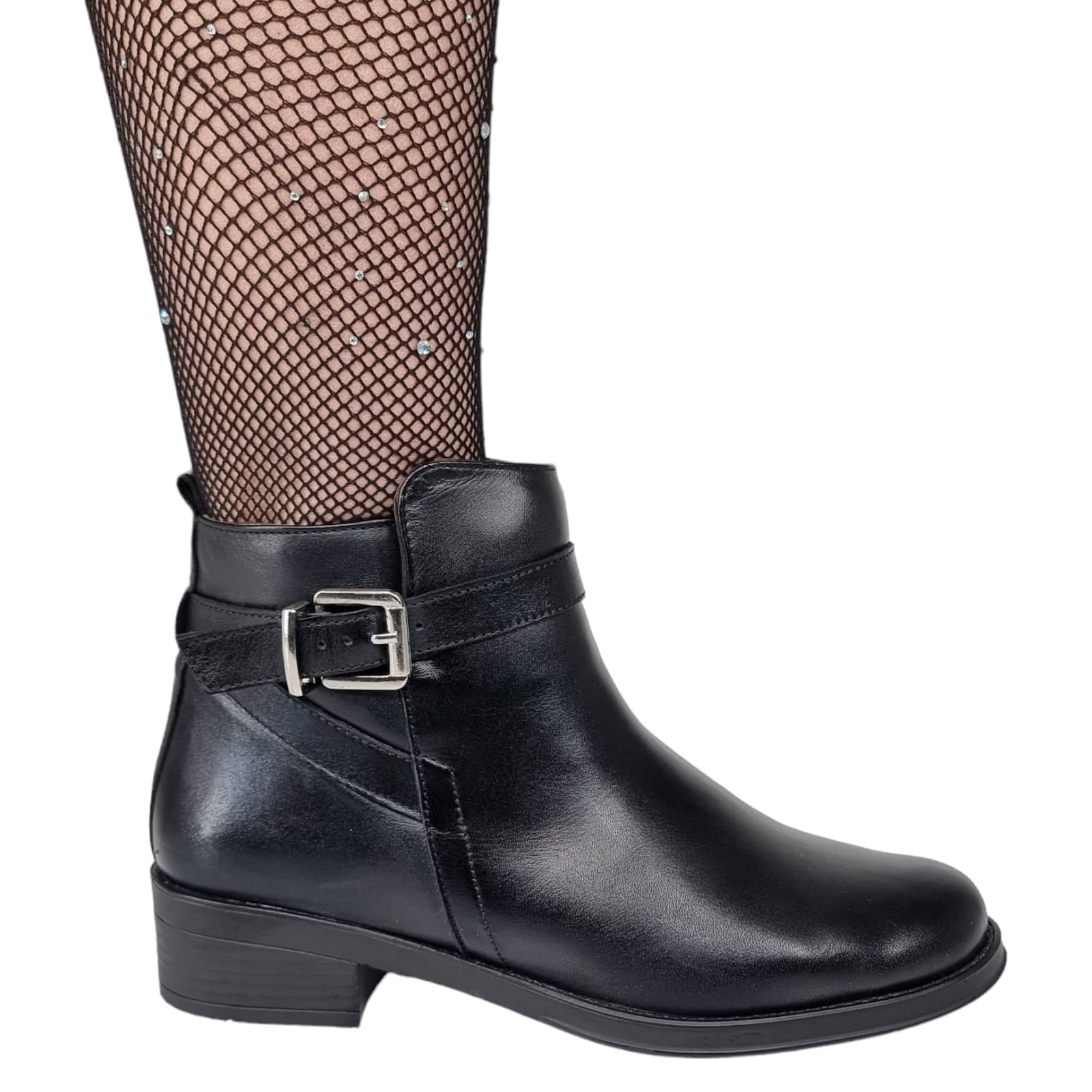 Ghete Damă Casual Din Piele Naturală Neagră 30107