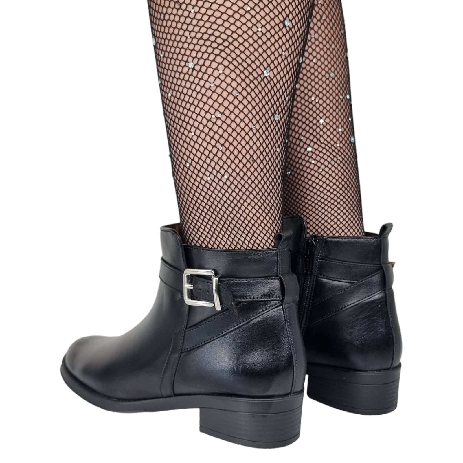 Ghete Damă Casual Din Piele Naturală Neagră 30107