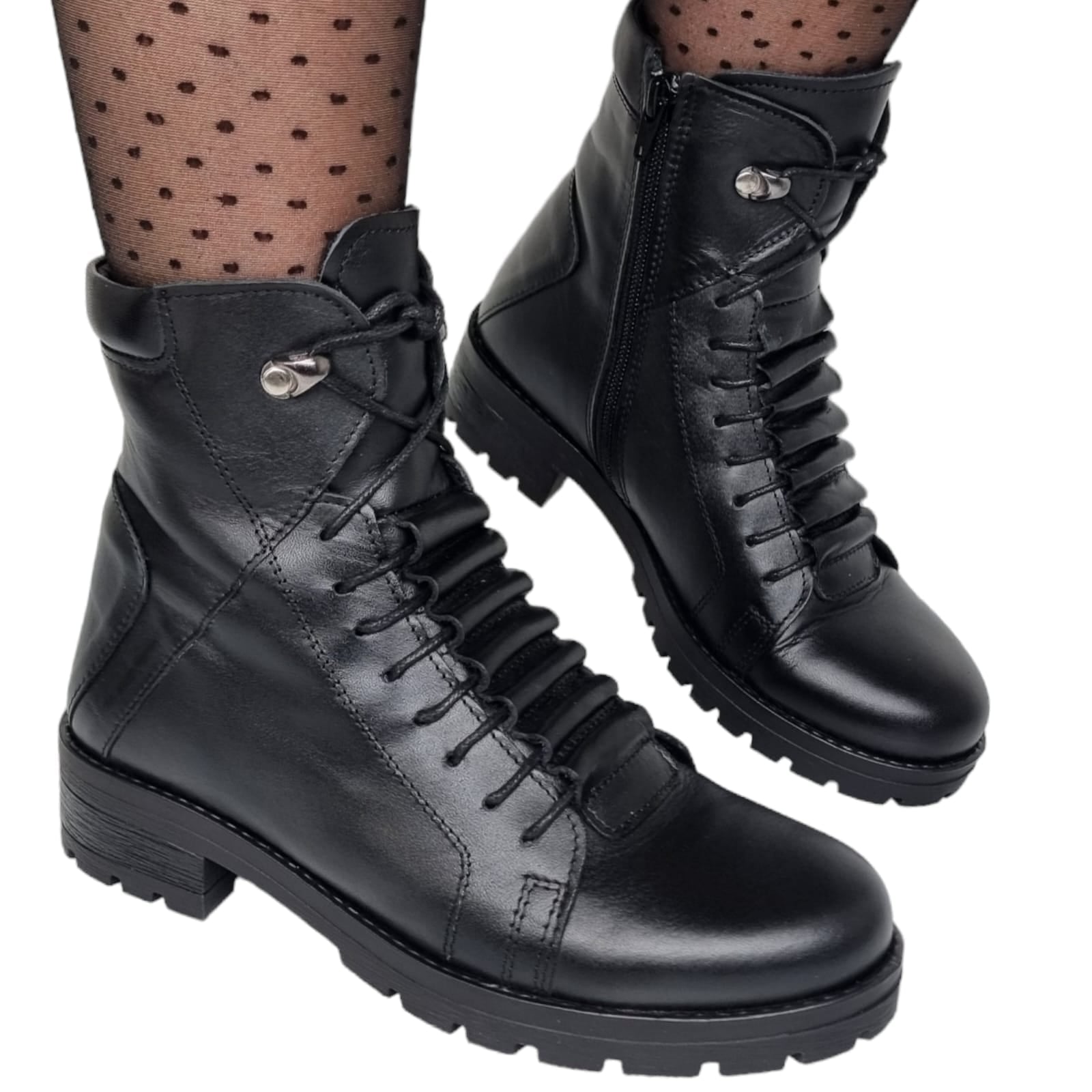 Ghete Damă Casual Din Piele Naturală Neagră 30133