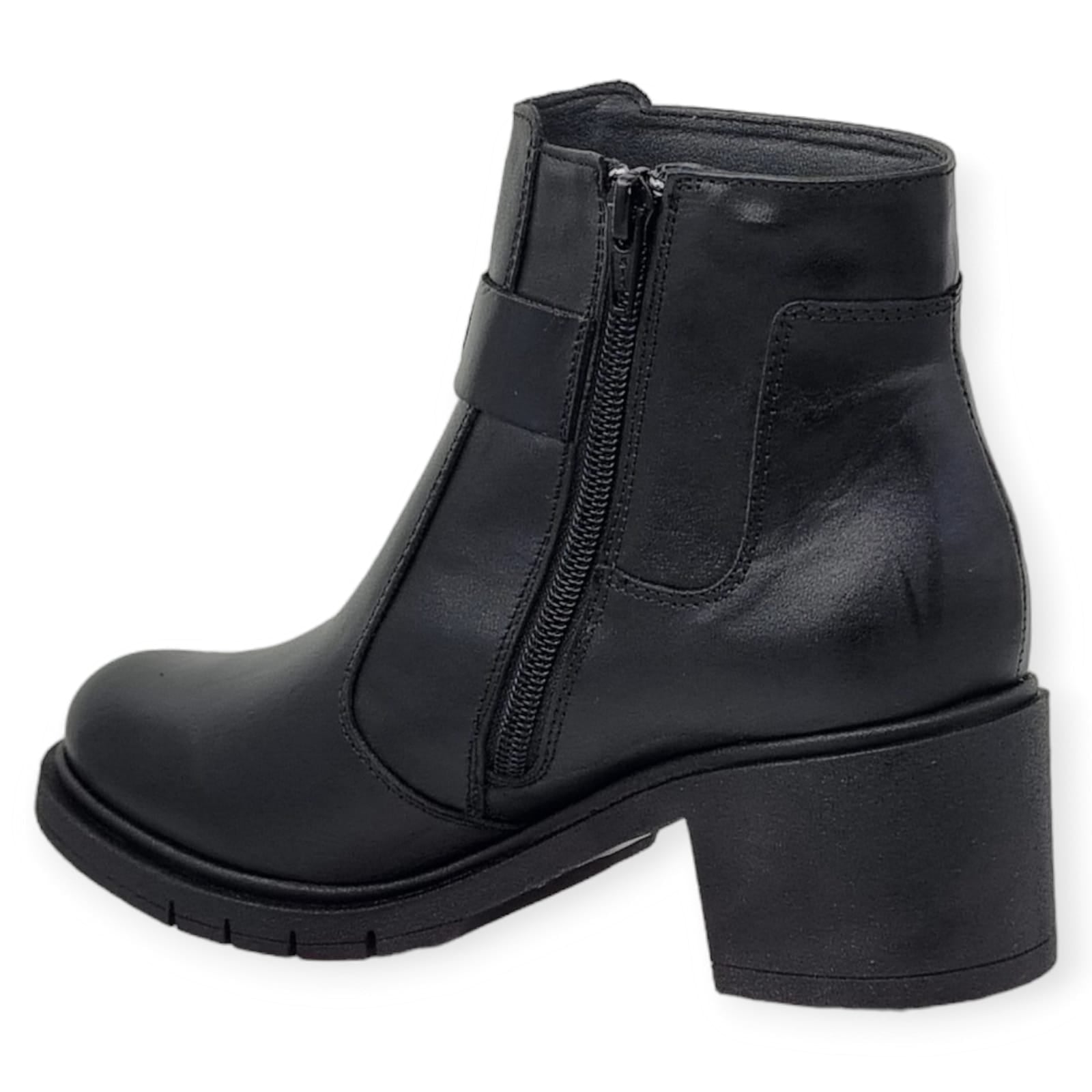 Ghete Damă Casual Din Piele Naturală Neagră 30132
