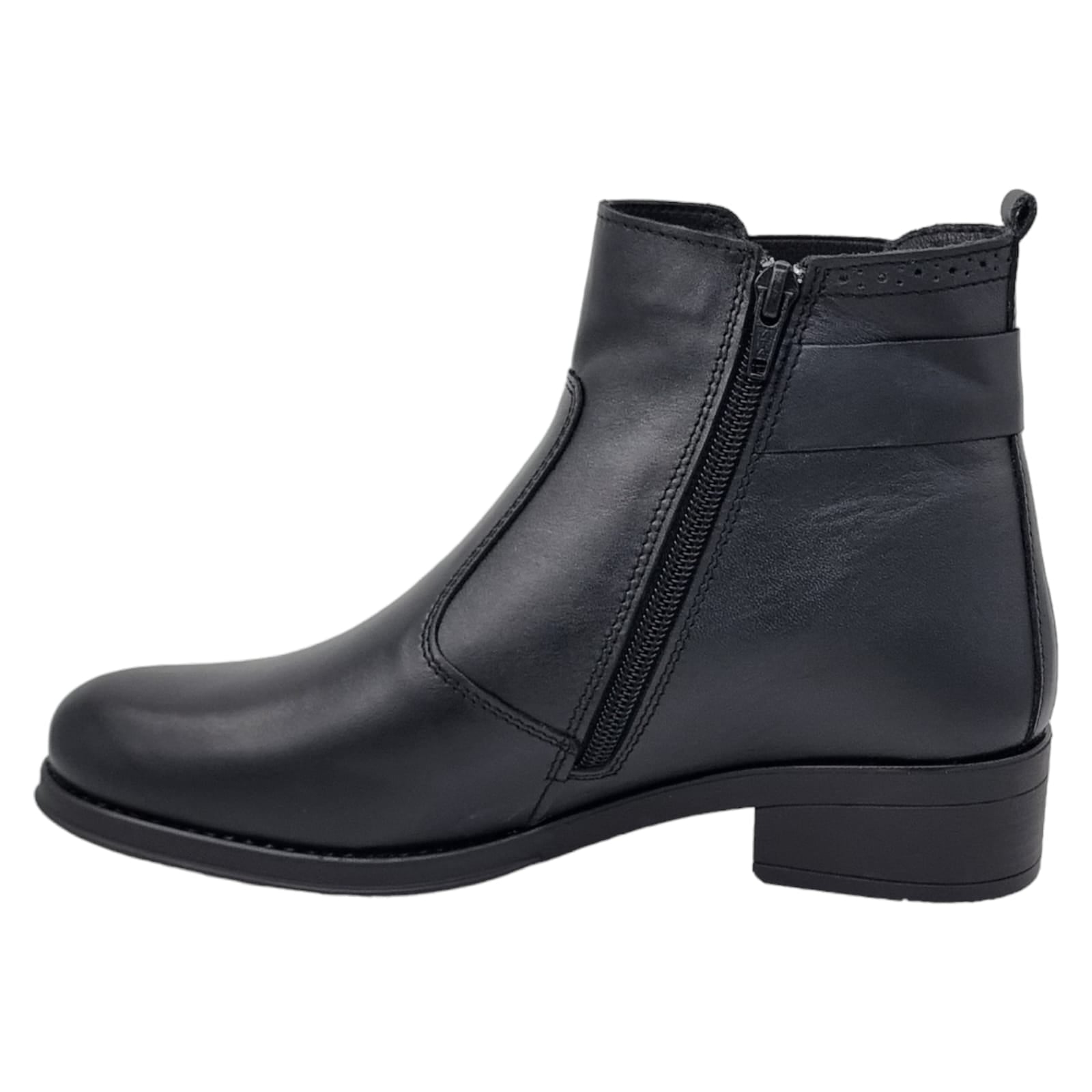 Ghete Damă Casual Din Piele Naturală Neagră 30142