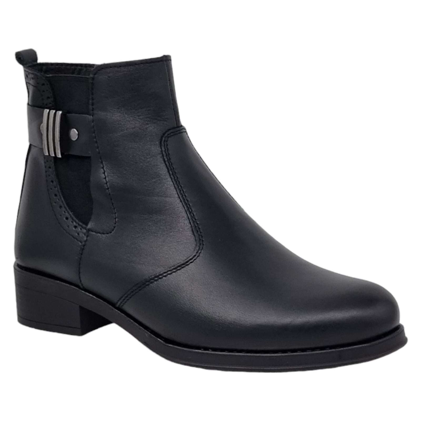 Ghete Damă Casual Din Piele Naturală Neagră 30142