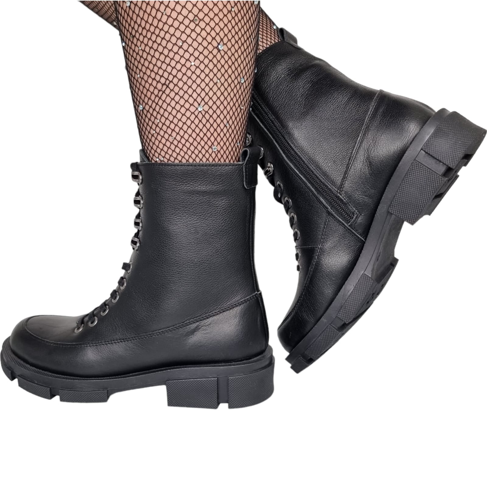 Ghete Damă Casual Din Piele Naturală Neagră 30161