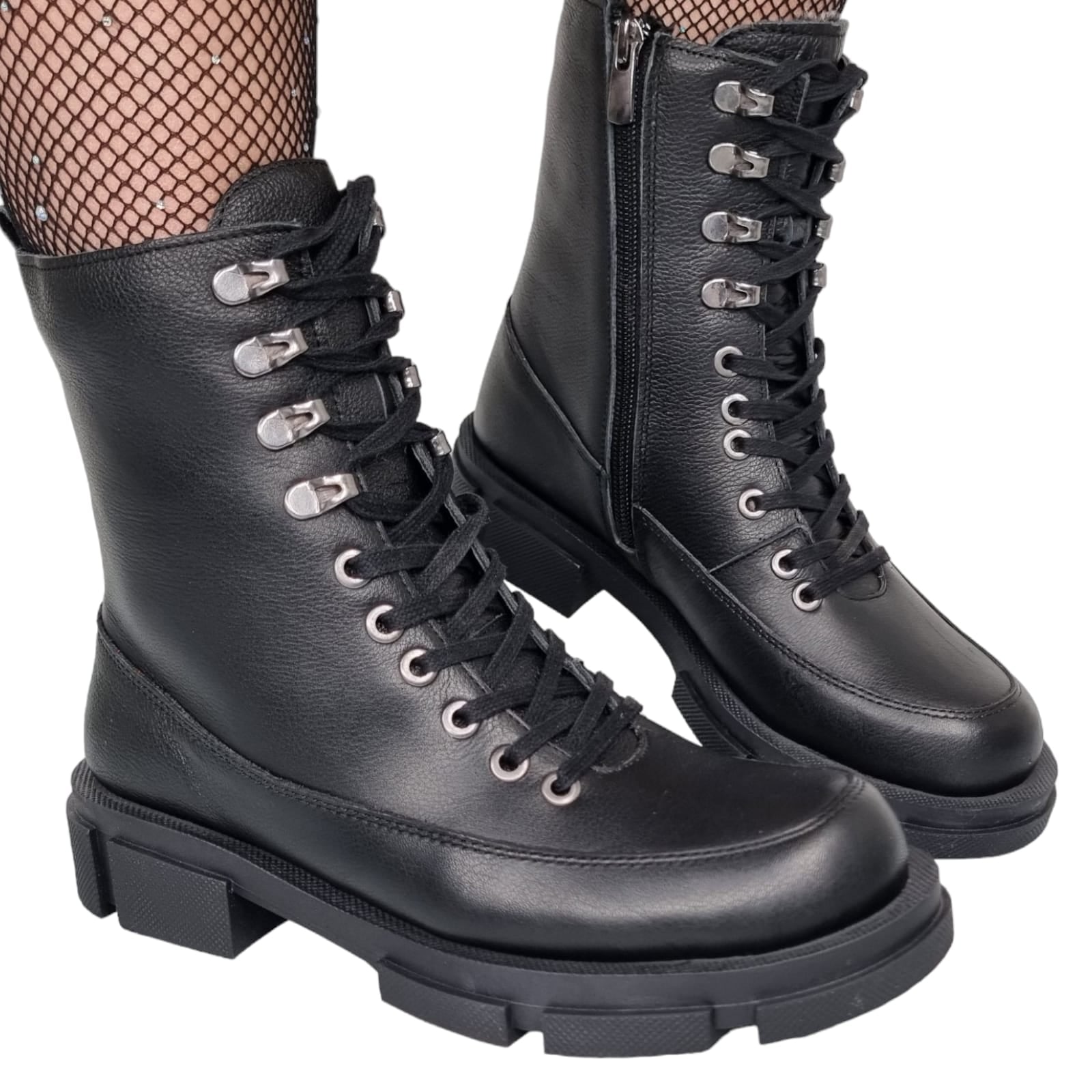 Ghete Damă Casual Din Piele Naturală Neagră 30161