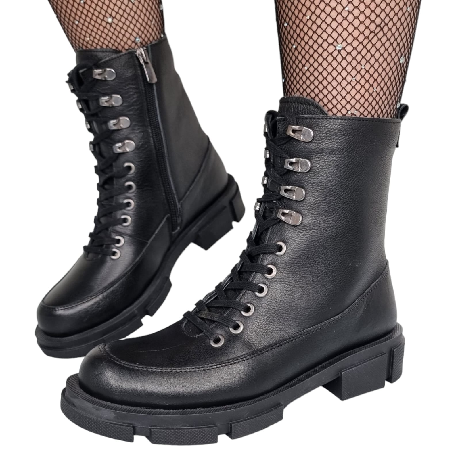 Ghete Damă Casual Din Piele Naturală Neagră 30161