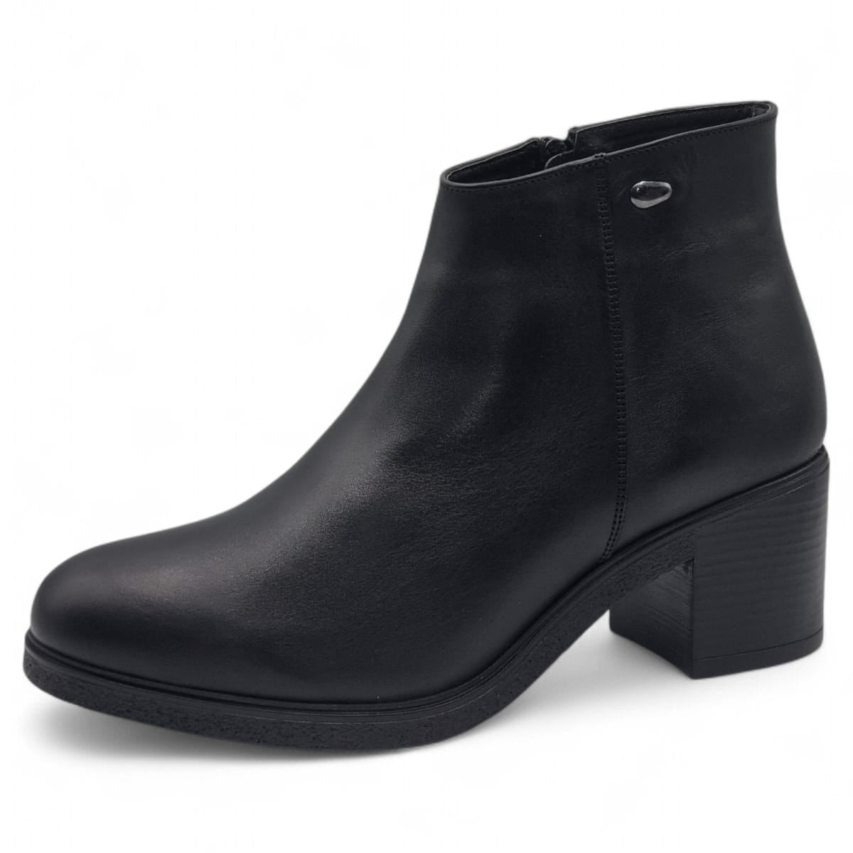 Ghete Damă Casual Din Piele Naturală Neagra 30223