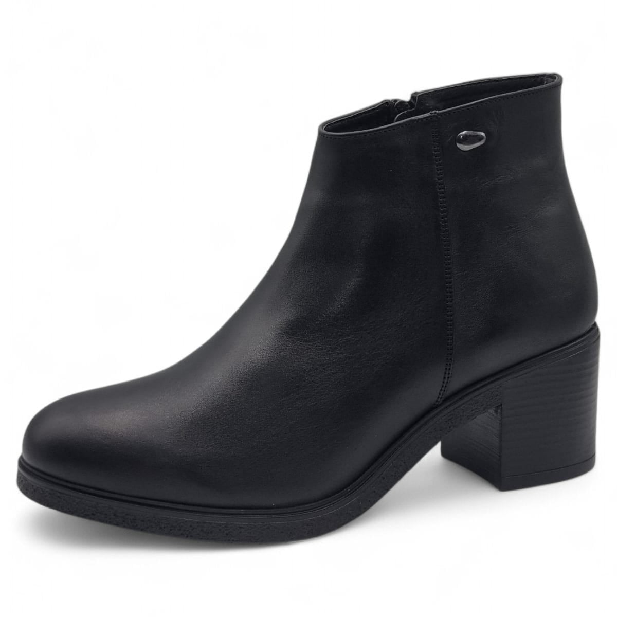 Ghete Damă Casual Din Piele Naturală Neagra 30223