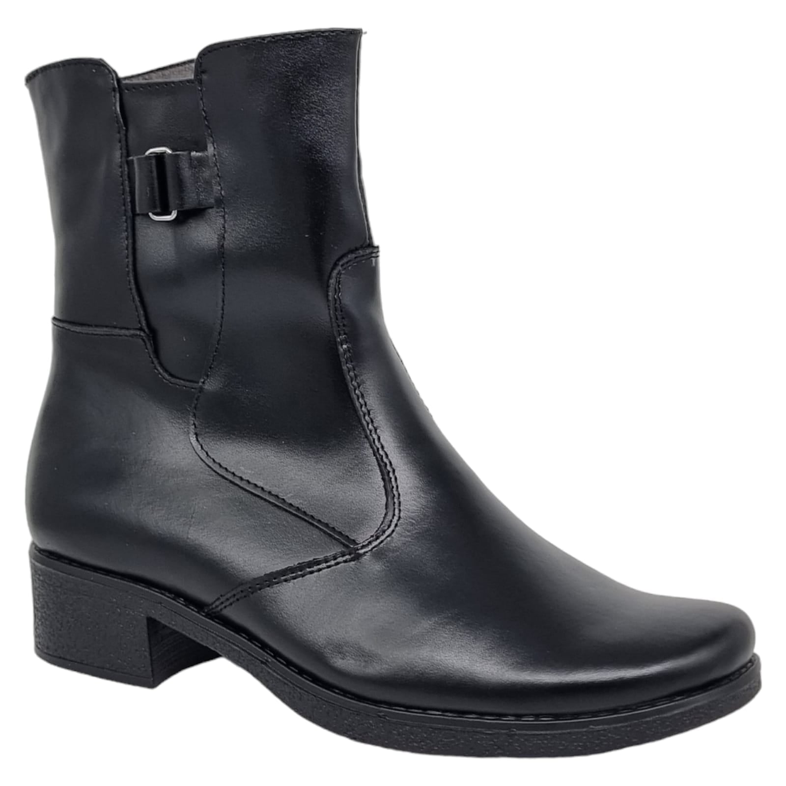 Ghete Damă Casual Din Piele Naturală Neagră 30200