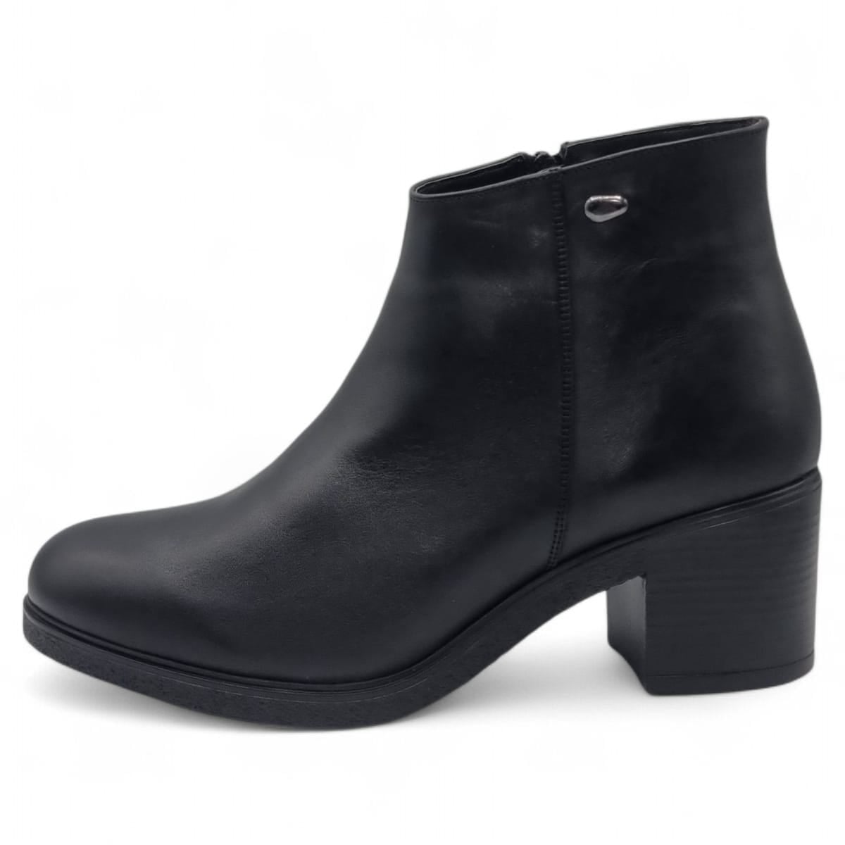 Ghete Damă Casual Din Piele Naturală Neagra 30223