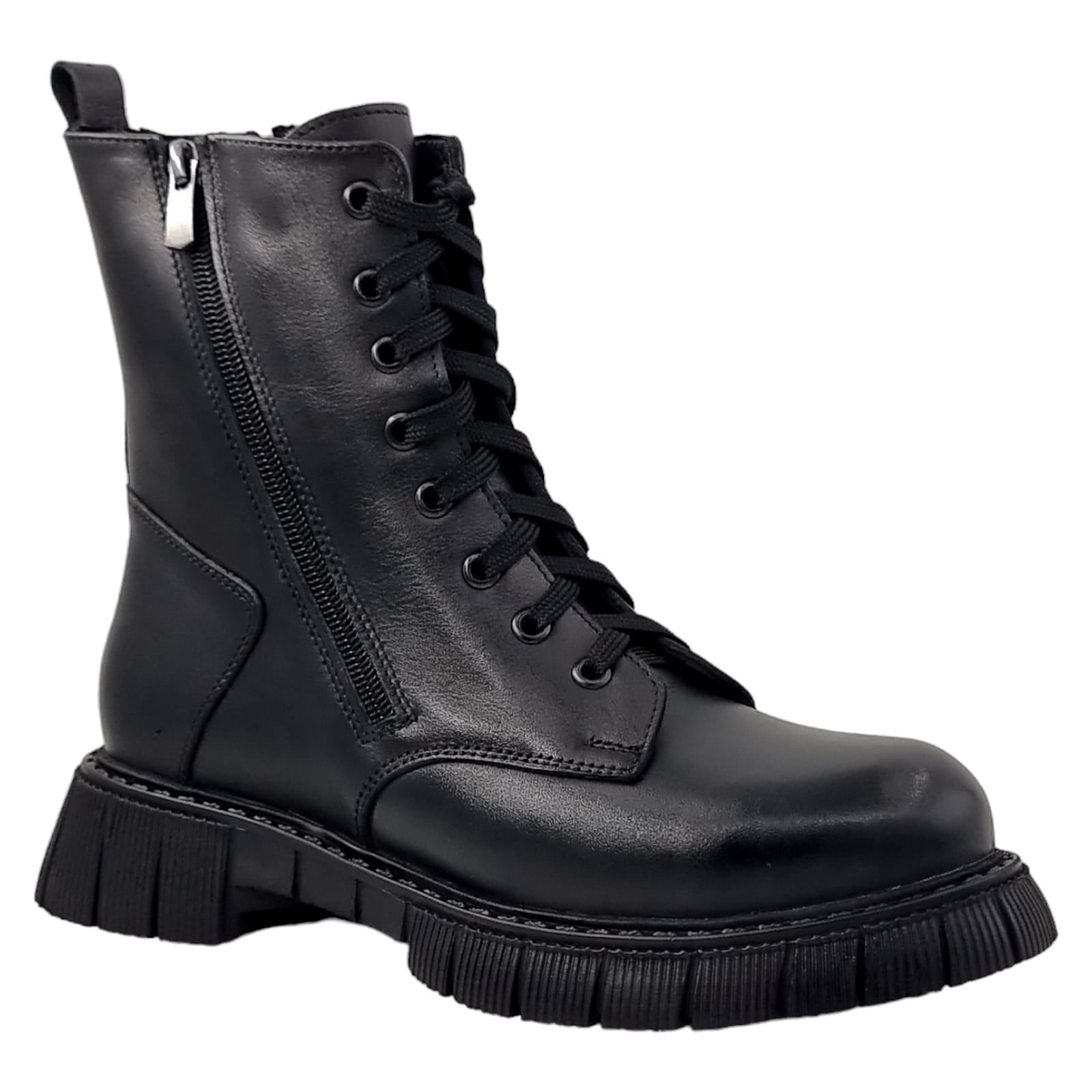 Ghete Damă Casual Din Piele Naturală Neagră 30202