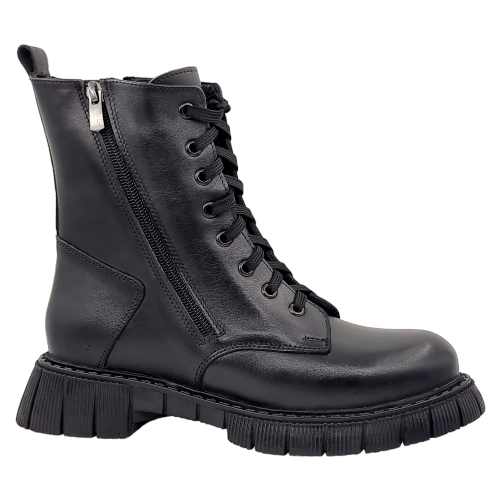 Ghete Damă Casual Din Piele Naturală Neagră 30202