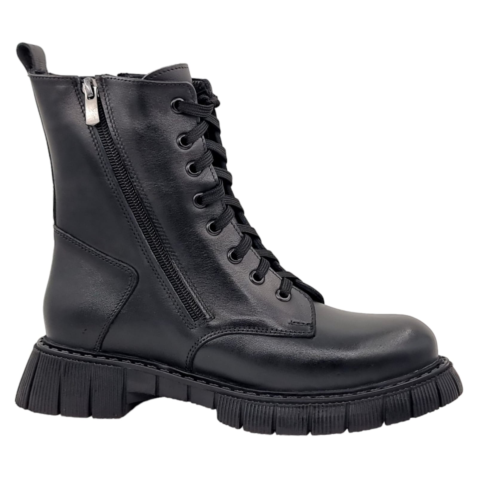 Ghete Damă Casual Din Piele Naturală Neagră 30202