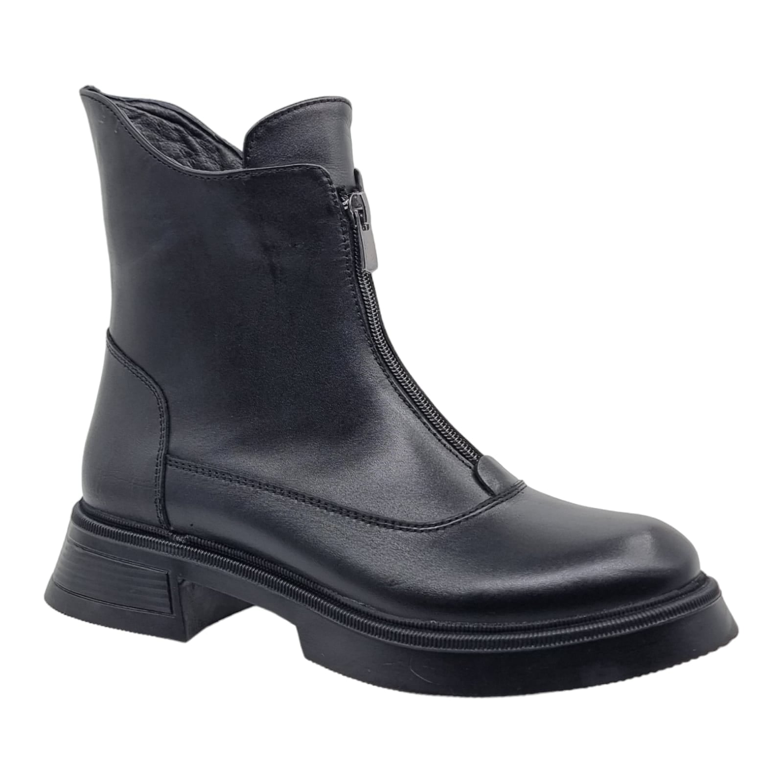 Ghete Damă Casual Din Piele Naturală Neagră 30204