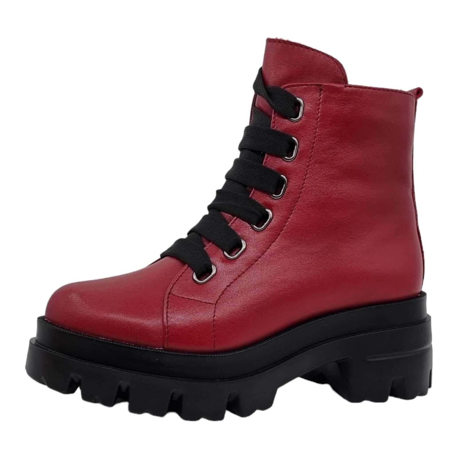 Ghete Damă Casual Din Piele Naturală Roșie 30206