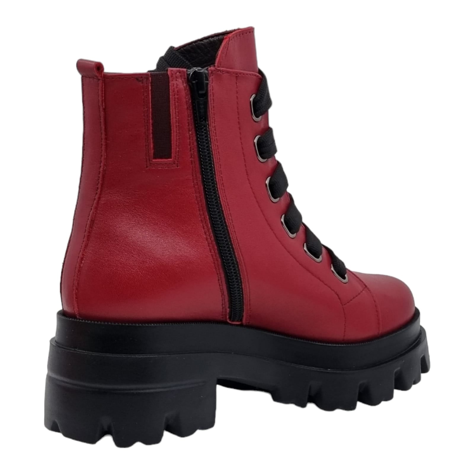 Ghete Damă Casual Din Piele Naturală Roșie 30206