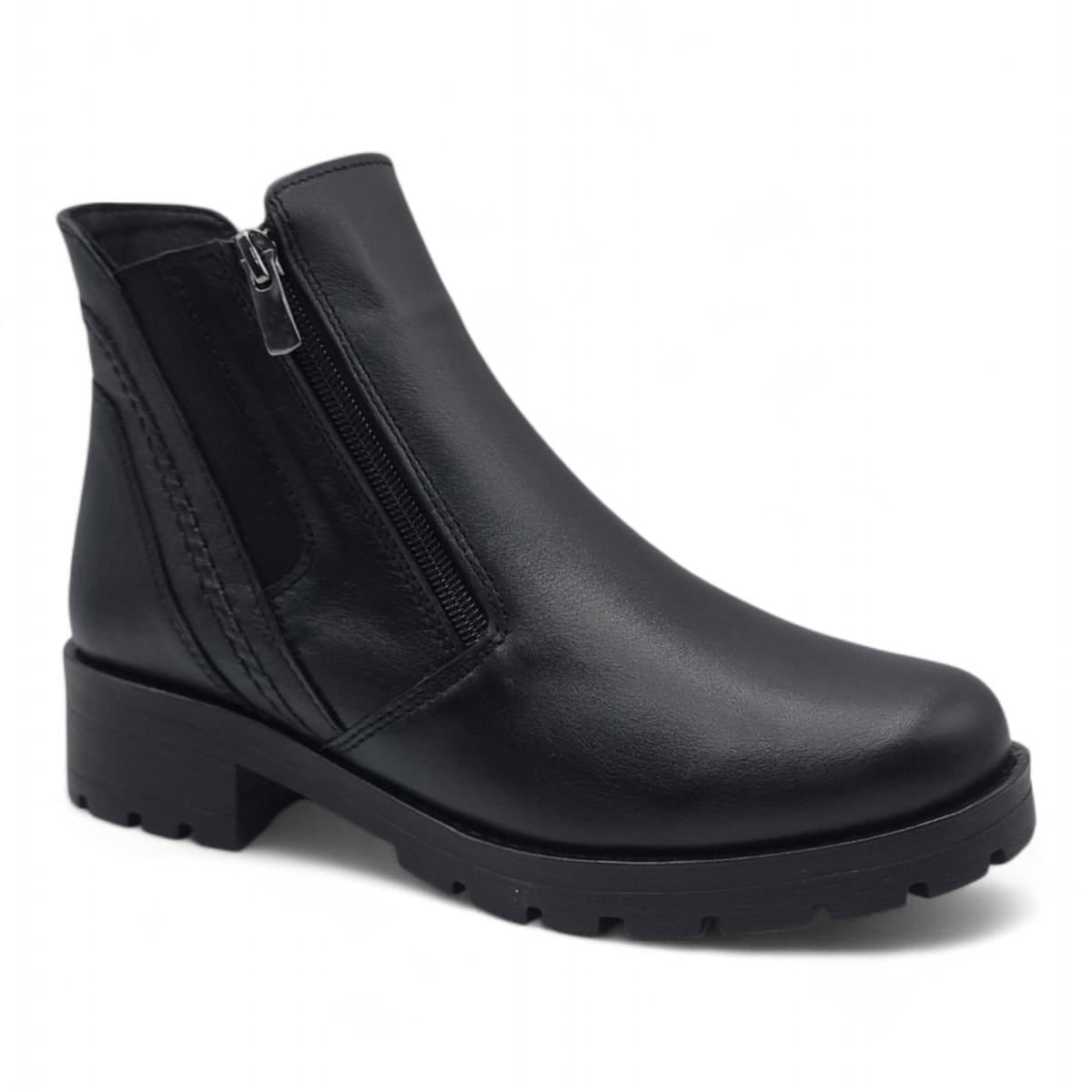 Ghete Damă Casual Din Piele Naturală Neagra 30239