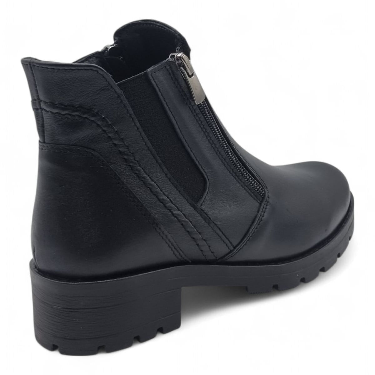 Ghete Damă Casual Din Piele Naturală Neagra 30239